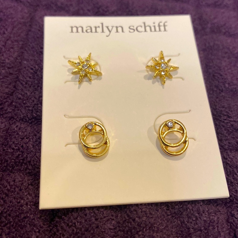 Marlyn Schiff Gold Earring Set